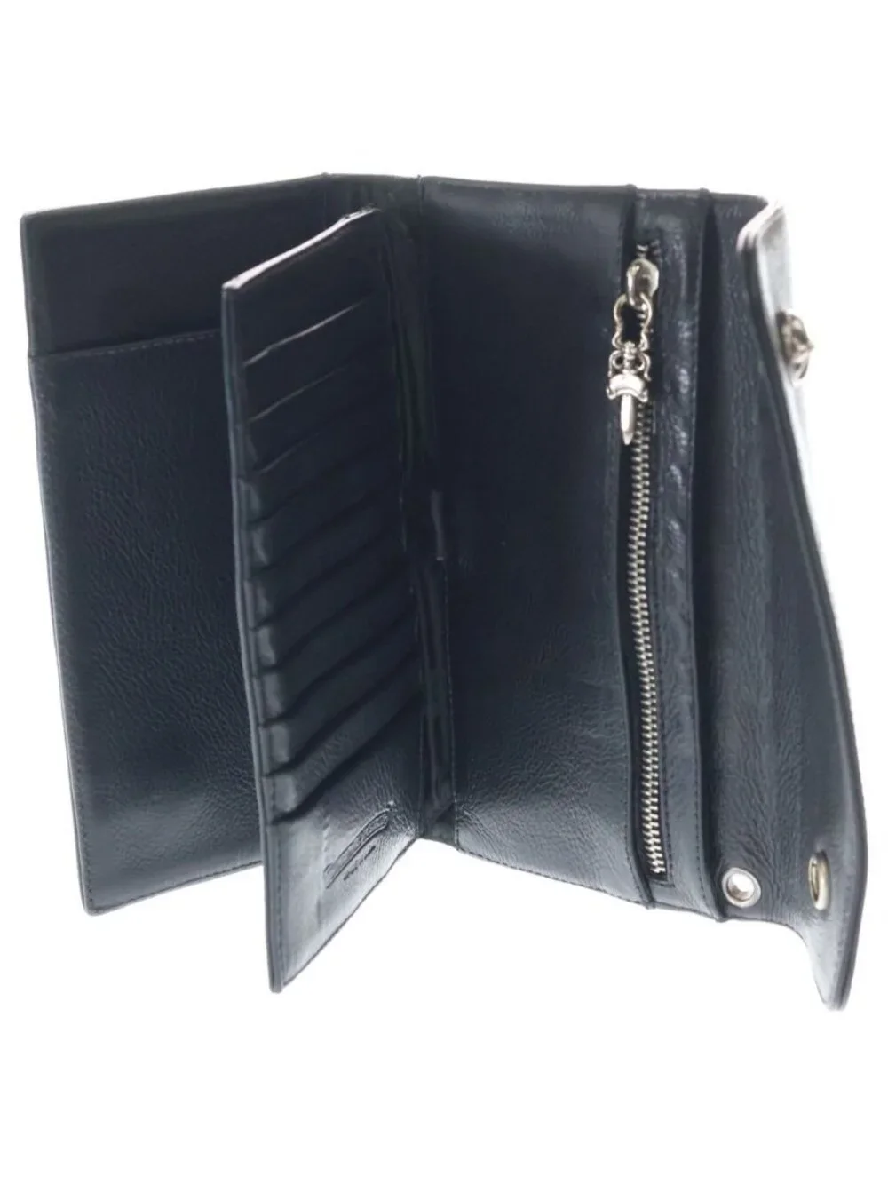 Chrome Hearts Wave Leather Wallet Black